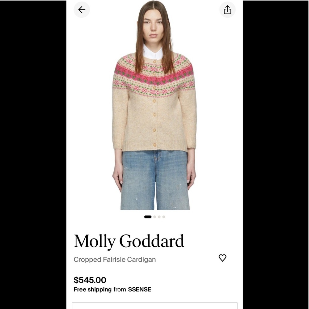 MOLLY GODDARD Fair Isle wool cardigan